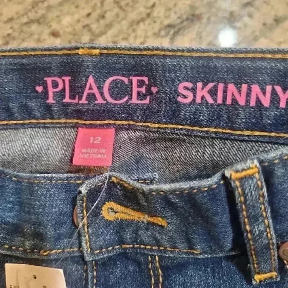𝅺THE Childrens Place 2 PAIR Girl's Blue Cotton/Spandex Skinny Jeans NEW NWT